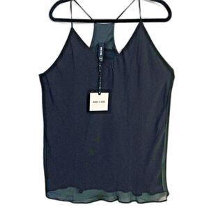 Agnes‎ & Dora Black Lace Trim Cami Tank Top Sleeveless Blouse Women's Size XXXL